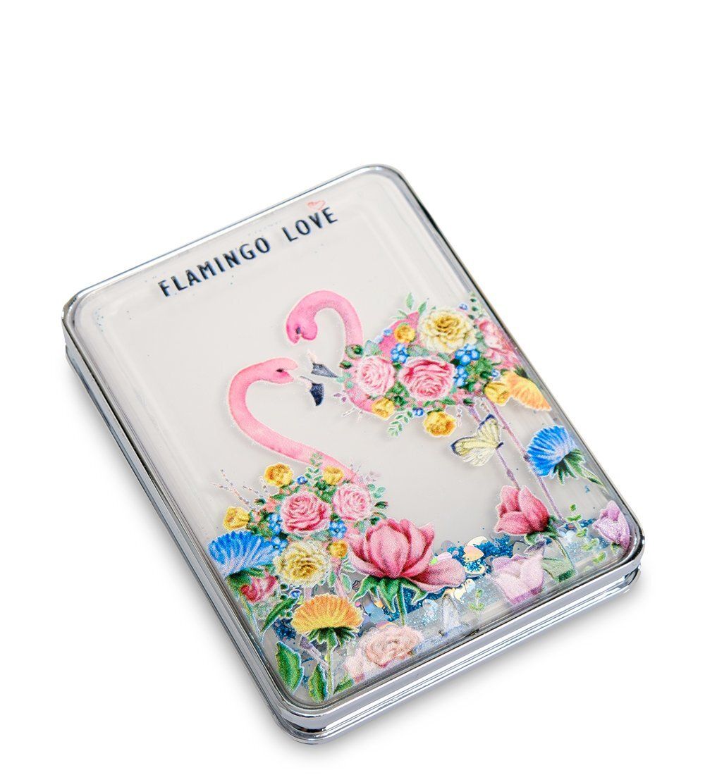 WW-111 Зеркало прямоугольное с плавающими блестками «Розовый фламинго» в асс.