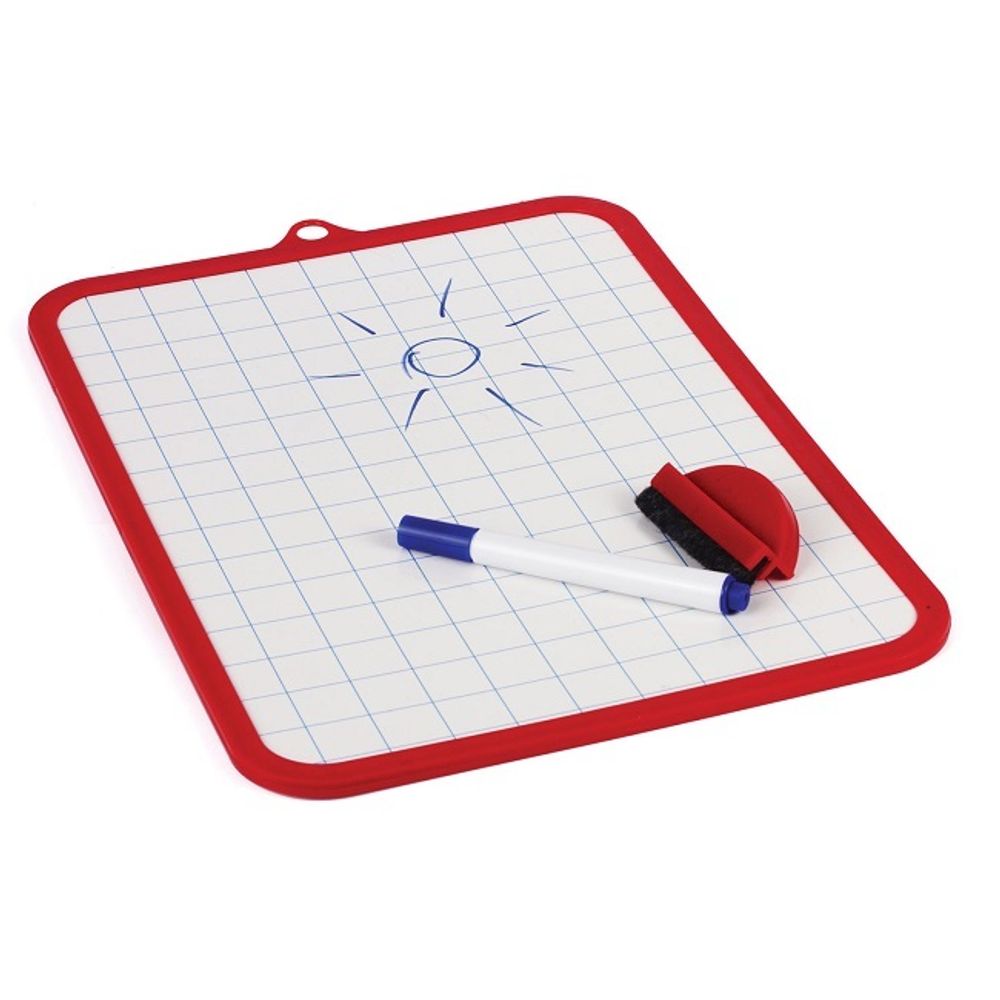 Доска маркерная 185х260, двухсторонняя, с маркером, с губкой, Пифагор