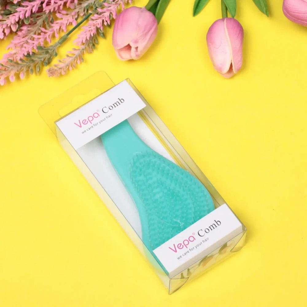 Расческа массажная компактная «Manhattan», цвет мятный, в коробке, 14,5см