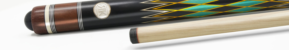 Кий 3-х составной Алмаз, черный граб/белый граб/ясень, 5-запилов