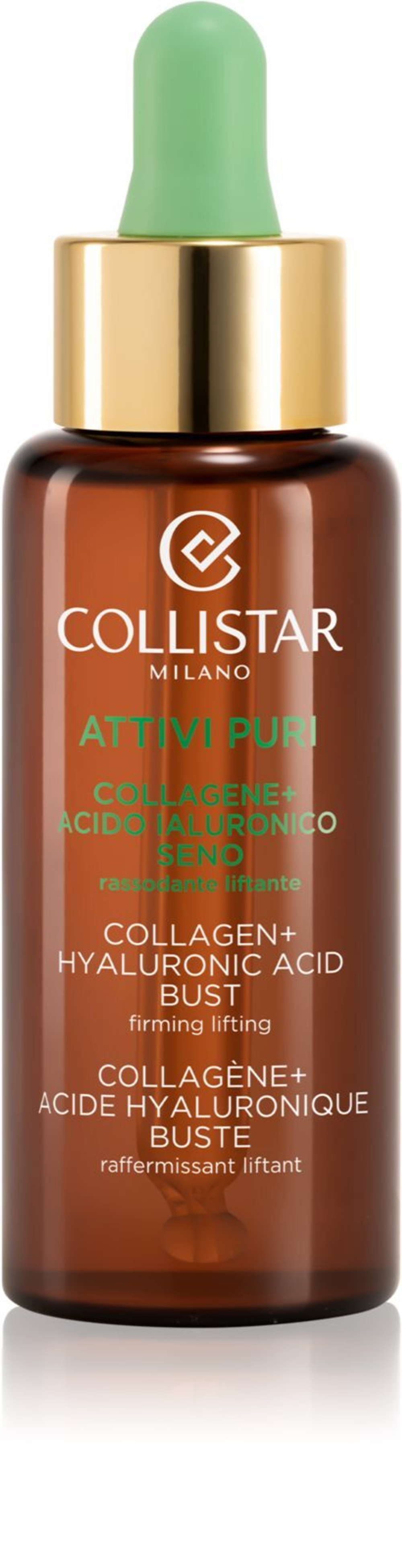 Collistar Attivi Puri Collagen+Hyaluronic Acid Bust - укрепляющая сыворотка для зоны декольте и бюста с коллагеном /   50  ml  / GTIN 8015150251891