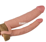 Телесная насадка для двойного проникновения Add 2 Pleasure X Tender Double Penis Sleeve - 20 см. (Цвет: телесный)