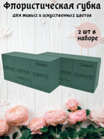Флористическая губка Oasis для живых цветов 23х11х7,5 см, (2 шт.)