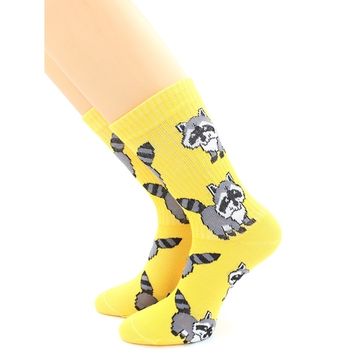 Носки с принтом "Крошка енот" оранжевые Hobby Line