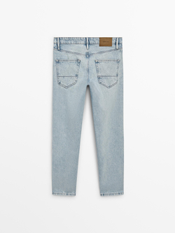 Massimo Dutti Укороченные джинсы зауженного кроя, светло-голубой