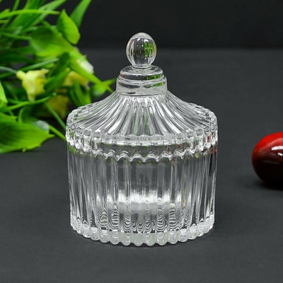 Сахарница стеклянная, вазочка для варенья, мёда 6,5*9см