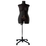 Манекен портновский Моника, размер 52, цвет черный, на подставке «Милан». Вид спереди.