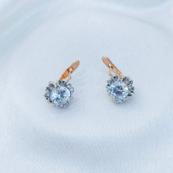 "Дурман" серьги в золотом покрытии из коллекции "Леди" от Jenavi с английским замком