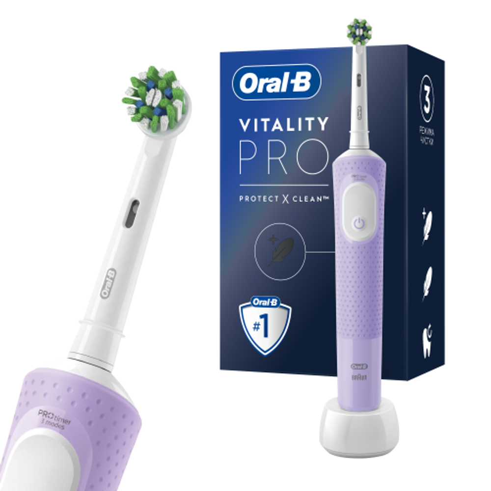 Электрическая зубная щетка ORAL-B Vitality Pro D103.413.3 Lilac Mist 3 режима, тип 3708