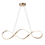 Подвесной светодиодный светильник 60Вт, 4655лм, 3000-6000K, Ra>80, плавная регулировка мощности, изменение цветовой температуры, ночник, пульт, металл/силикон, золото