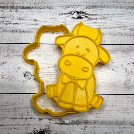 Вырубка пластиковая БЫК С БАНТОМ(11*7,5)