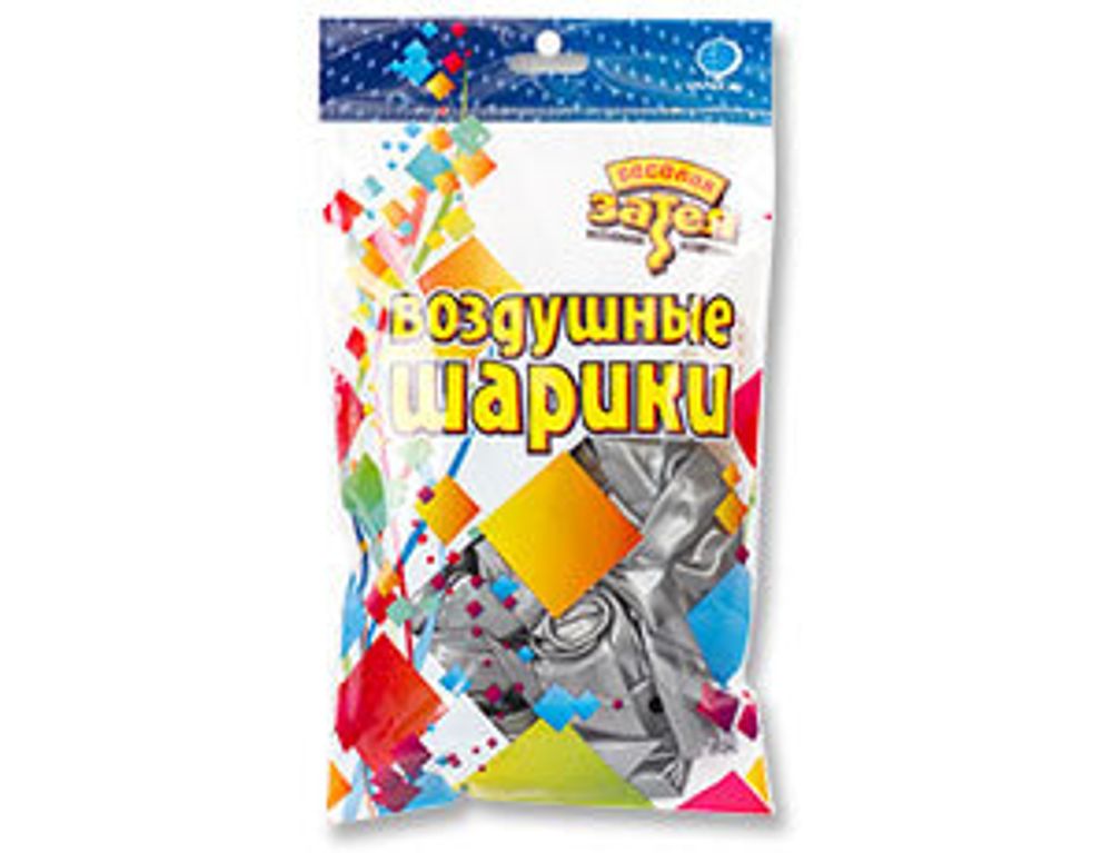 Шар (12"/30 см) Металлик Silver 25 шт.