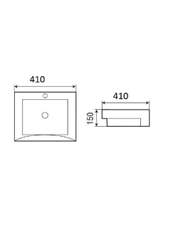 Раковина подвесная WeltWasser WW DEILBACH 4010 410х410х150
