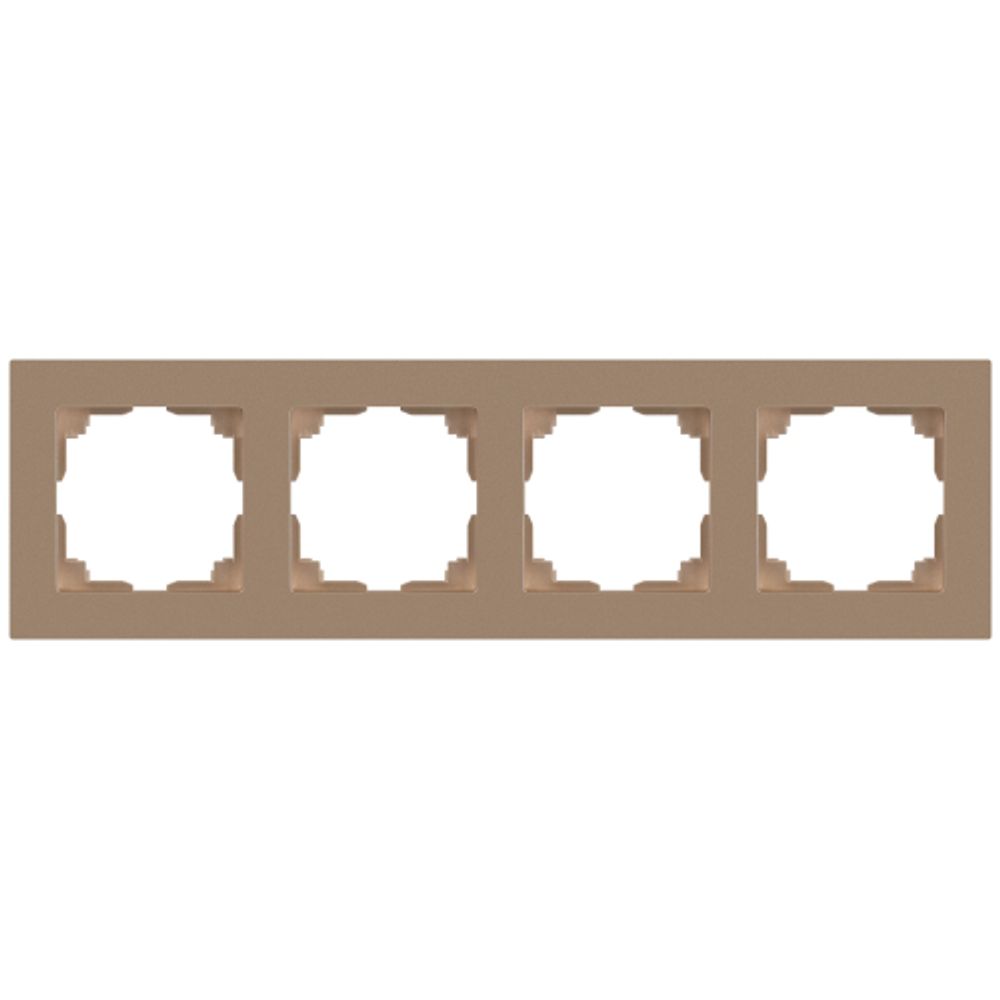 Рамка для розеток и выключателей Intro Accent 6-504-04 на 4 поста, СУ, шампань | Intro