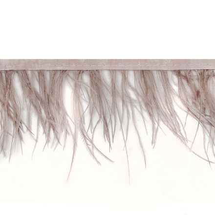 Кант Перо страуса шир.11см пудровый/col.71