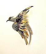 Брошка "Птица Феникс". Символ перерождения