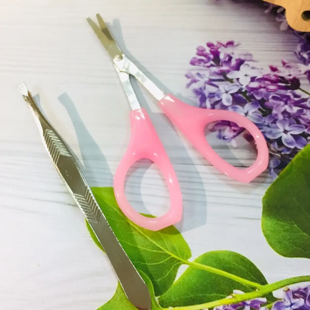 Маникюрный набор на блистере, 2 предмета «Ultramarine» (ножницы с пласт. ручками и пинцет)