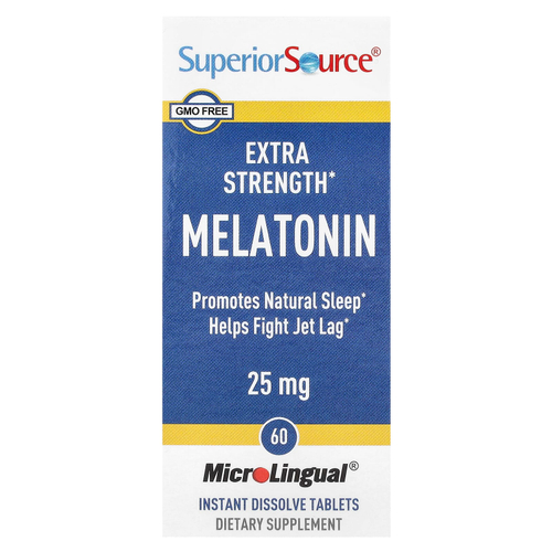 Superior Source, мелатонин, 25 мг, 60 быстрорастворимых таблеток MicroLingual®