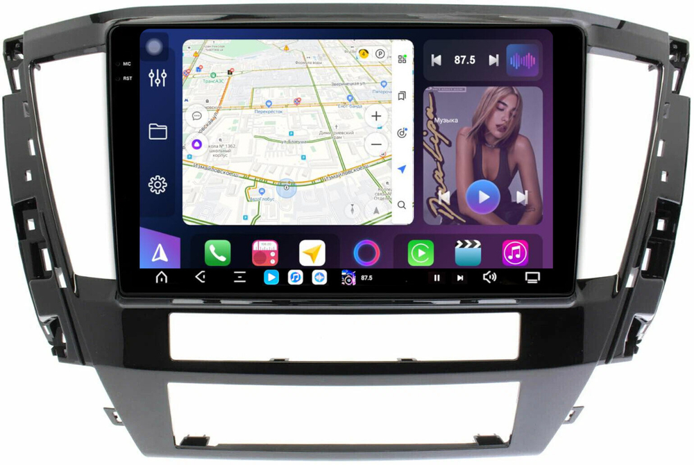 Магнитола Mitsubishi Pajero Sport 3 2020-2024, Montero Sport (прямоугольный климат) - FarCar GX3118M монитор 10.36" 2K QLED на Android 14, TS20, 6+128Гб, CarPlay, 4G SIM-слот