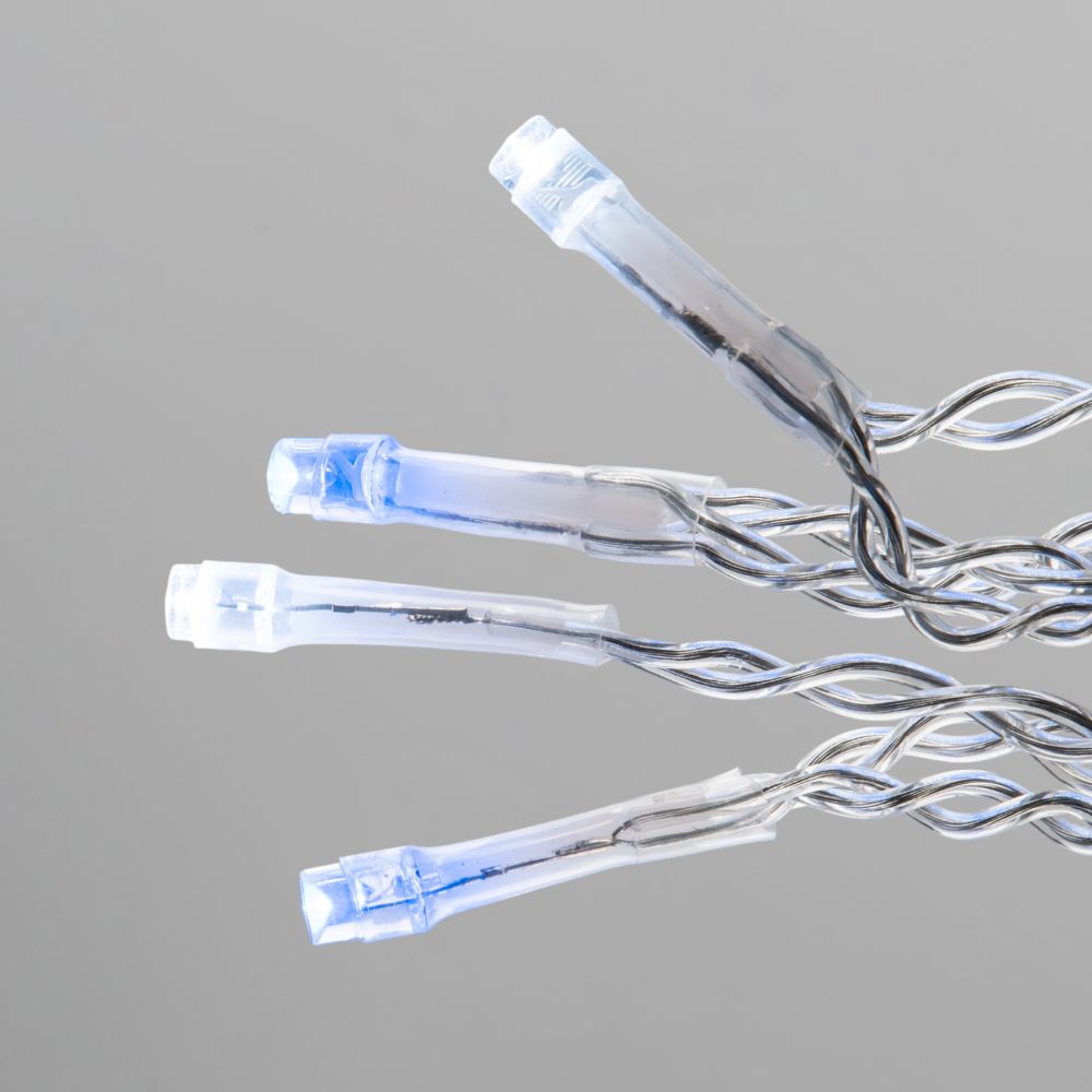 ULD-B12006-195-TTK BLUE-WHITE IP44 Бахрома светодиодная с эффектом мерцания. 12м. Соединяемая. 195 светодиодов. Синий и белый свет. Провод прозрачный. ТМ Uniel