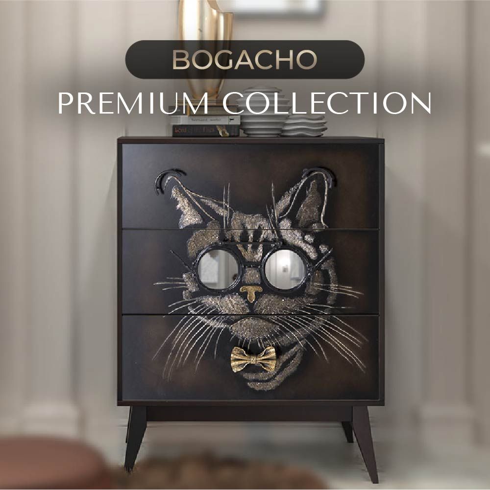 Комод Кот Саймон с 3 ящиками Каштан