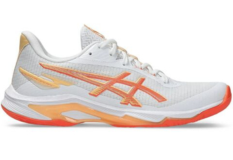 Женские кроссовки для бадминтона/сквоша Asics Netburner Мячistic FF 4 - white/vivid coral