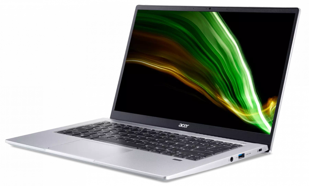 Ноутбук Acer SF314-511-3360 (NX.ABLER.009) 14.0&amp;quot; FHD(1920x1080)/Intel Core i3-1115G4/8 GB/512GB SSD/Integrated/WiFi/BT5.0/Fingerprint/noOS/SILVER