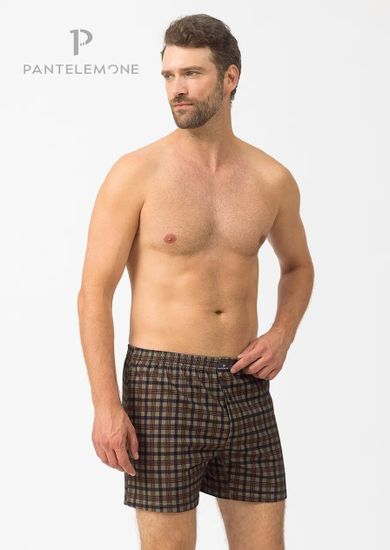 Трусы мужские семейные Pantelemone PMB-406, клетка бежевая/оранжевая