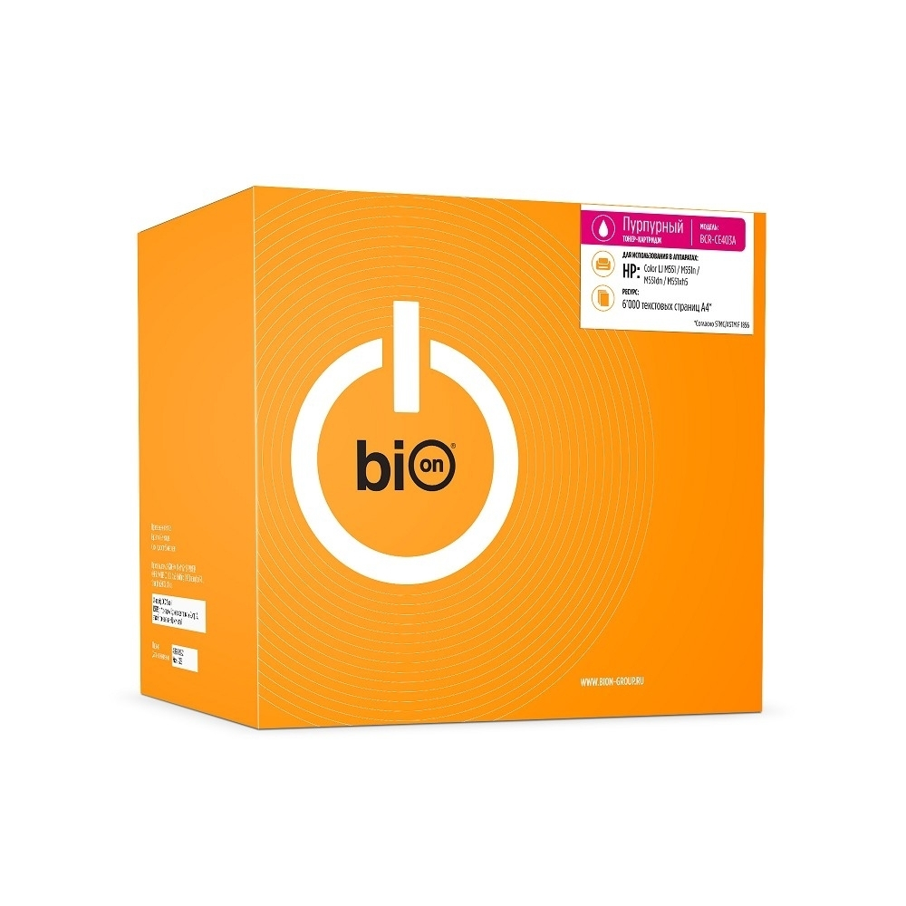 Bion BCR-CE403A Картридж для HP{ LaserJet Enterprise M551/M575, HP LaserJet M570, HP LaserJet Pro M570 }(6000  стр.), Пурпурный, с чипом