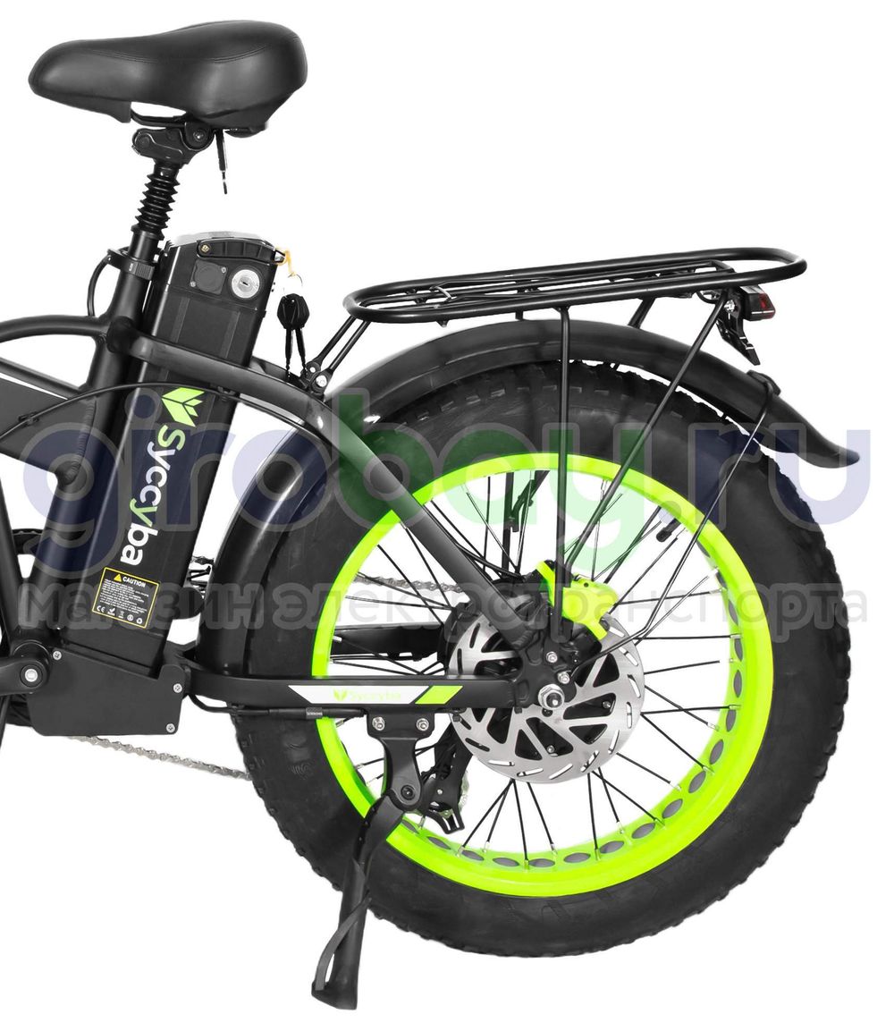 Электровелосипед Syccyba F10 Pro 2025 года (48V/15Ah) - Салатовый обод фото №6