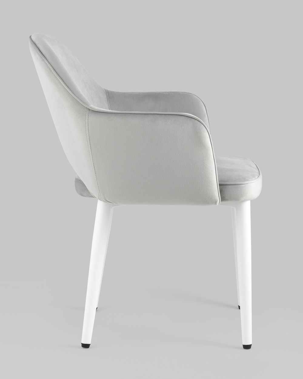 Стул Венера велюр серый ножки белые