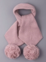 Шарф зимний вязаный с бубонами для девочки