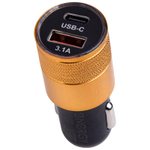 Автомобильное зарядное устройство Energy ET-43А, черный с золотом