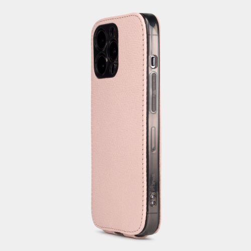 Чехол для iPhone 13 Pro из кожи теленка, бледно-розового цвета