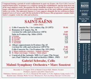 Gabriel Schwabe, Malmo Symphony Orchestra, Marc Soustrot / Saint-Saens: Works For Cello And Orchestra (CD)