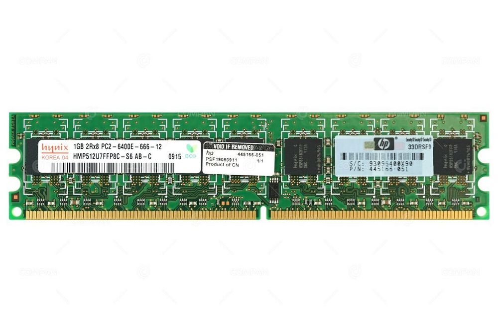 Оперативная память HP 1GB 800MHz PC2-6400E ECC (DL120G5,320G5p, ML110G5,115G5, 310G5) 445166-051