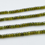 Фианит, рондель с огранкой, цвет оливковый, размер около 3,1*2,3 мм, цена за нить 38 см (около 165 шт)