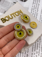 Пуговицы Скиап. "Зеленый глаз" в стразах