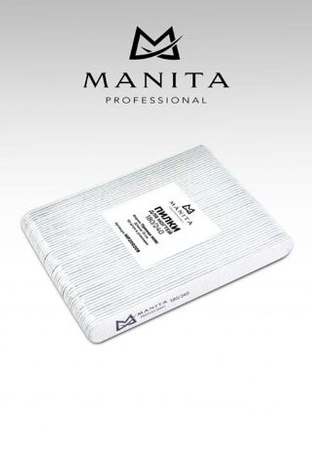 Manita Professional Пилки для ногтей Прямые Mini 180/240 грит, 50шт/уп
