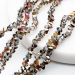 Бусина Треугольник, стекло, цвет темно-серый АВ, размер около 3*4 мм, цена за нить 32 см