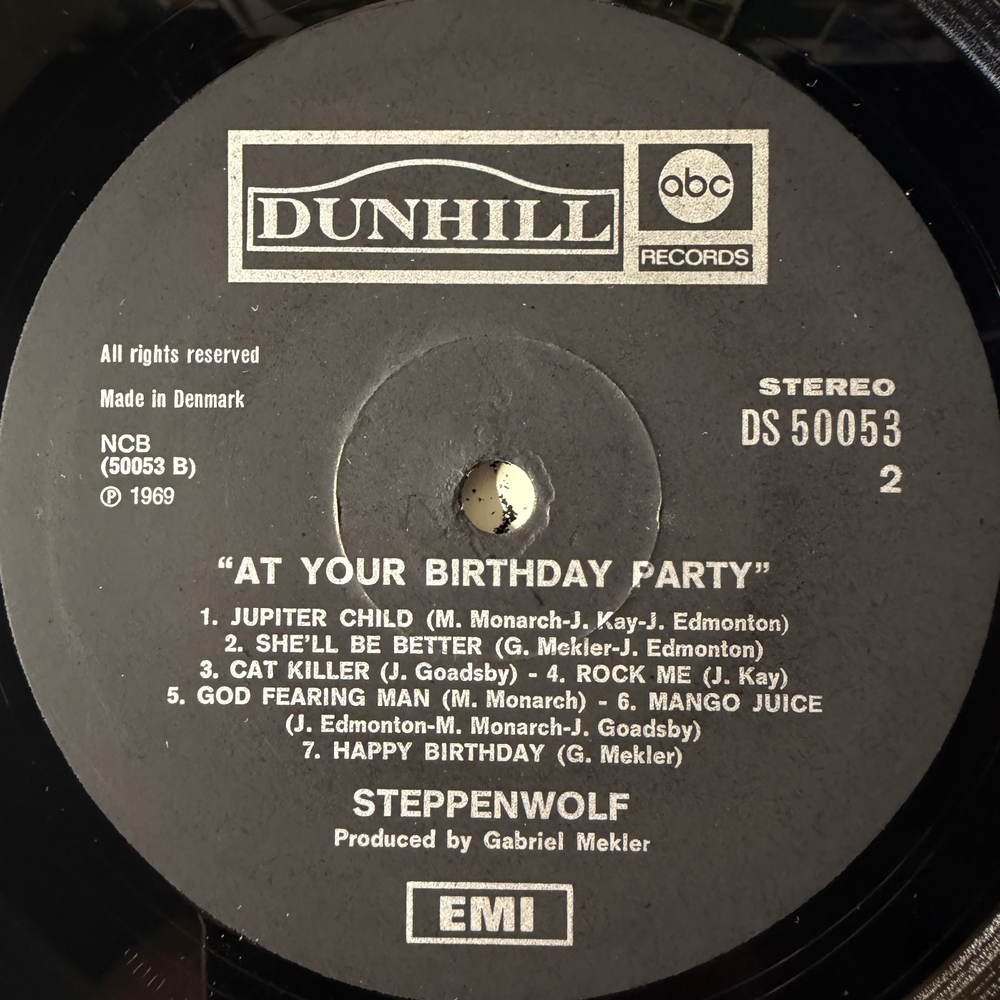 Steppenwolf ‎– At Your Birthday Party (Дания 1969г.)