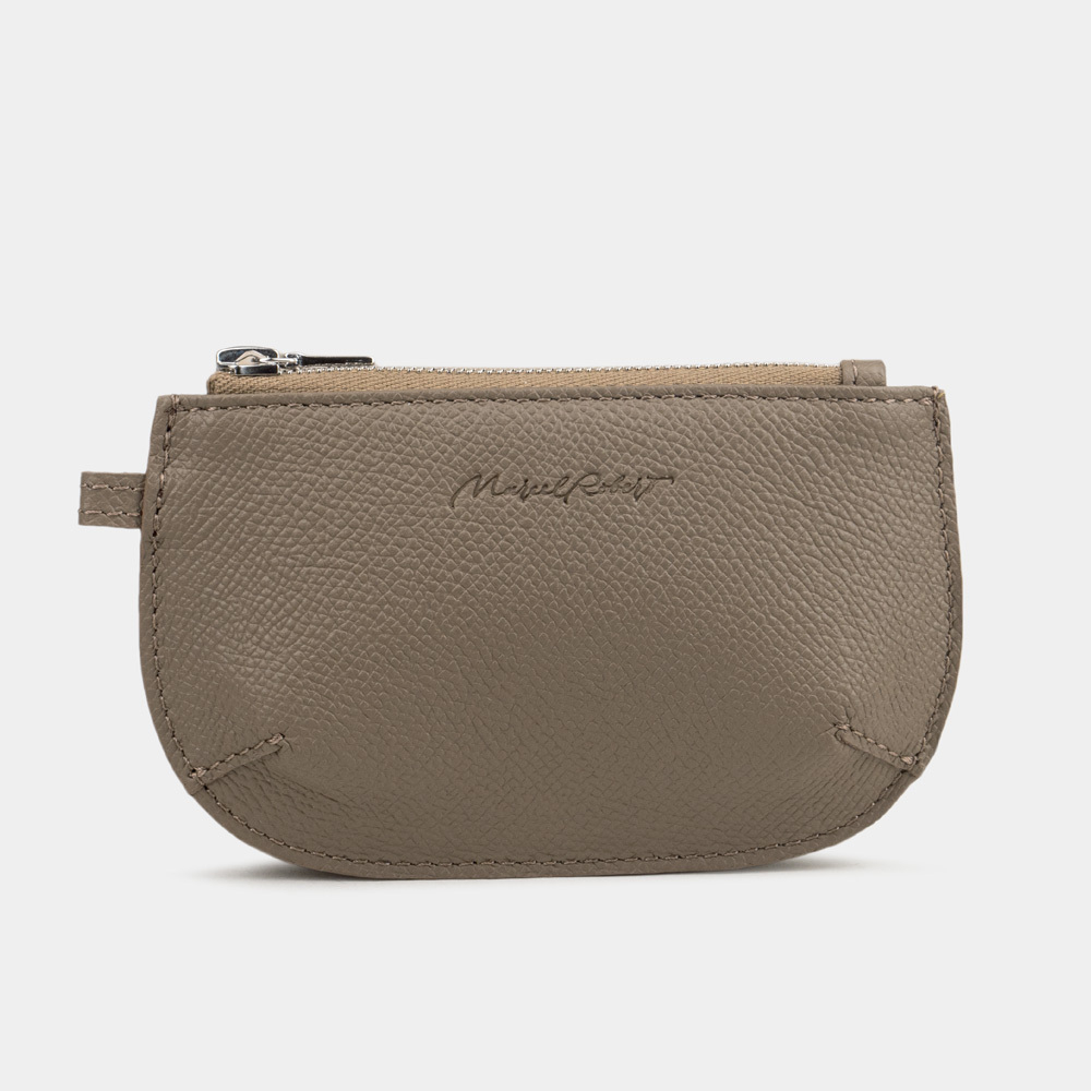 Ключница-кошелек Chatelain из кожи сафьяно, бежевого цвета