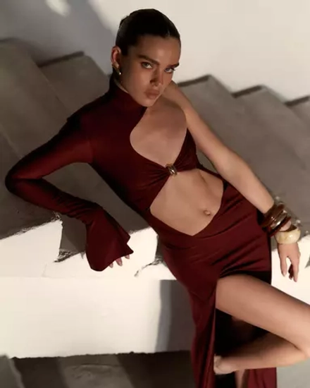 Платье без рукава, бордо