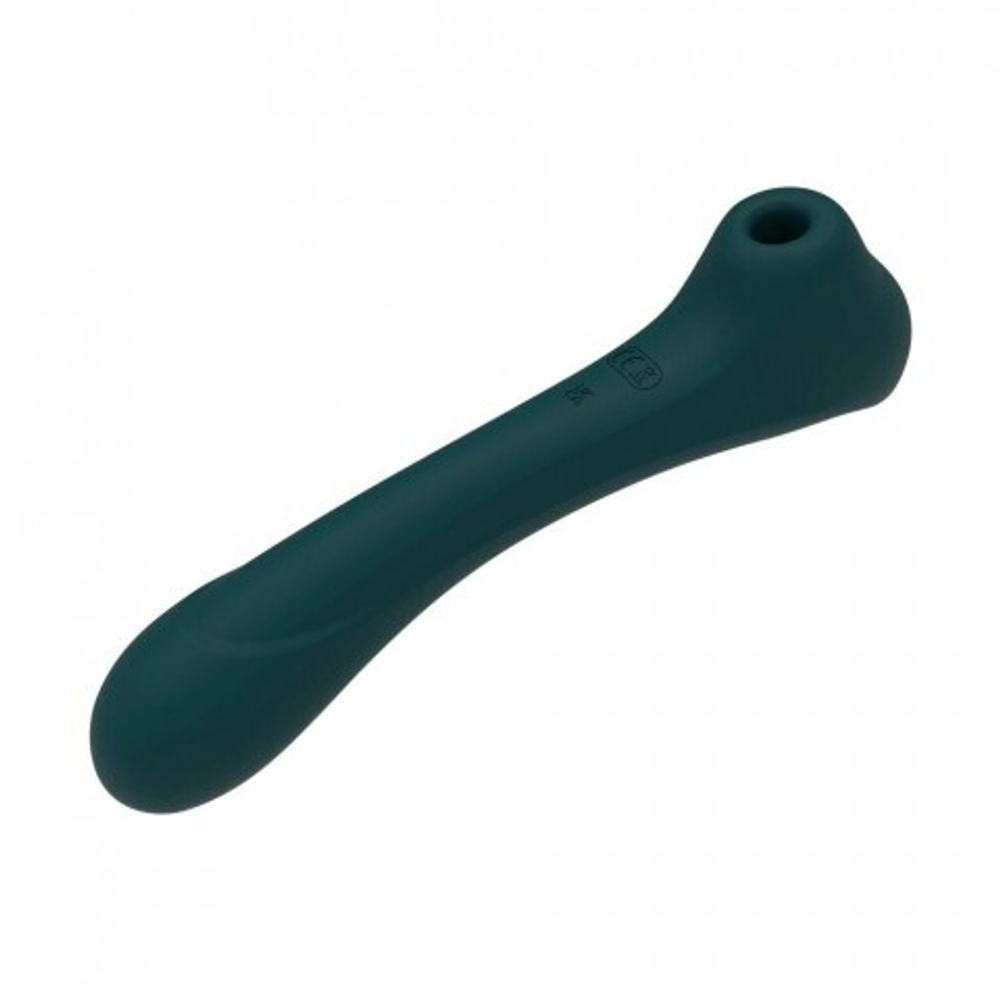 Вибратор с клиторальной стимуляцией Quiver от Alive, тёмно-зелёный