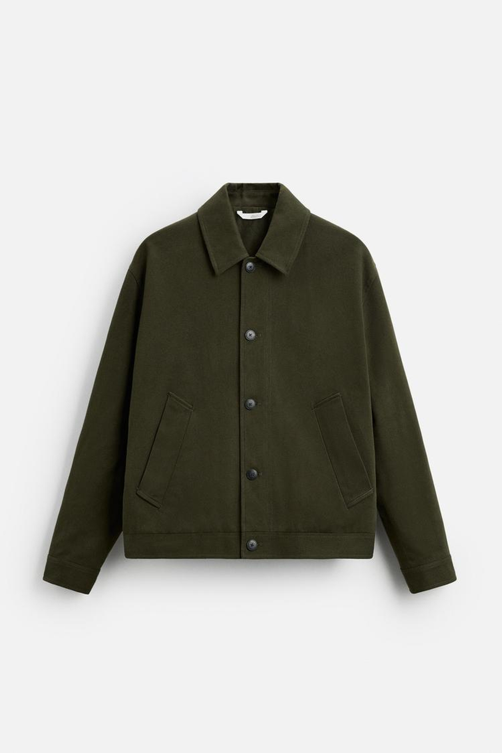 ZARA КУРТКА ИЗ ТВИЛА С РЕЛЬЕФНЫМ УЗОРОМ, ХАКИ