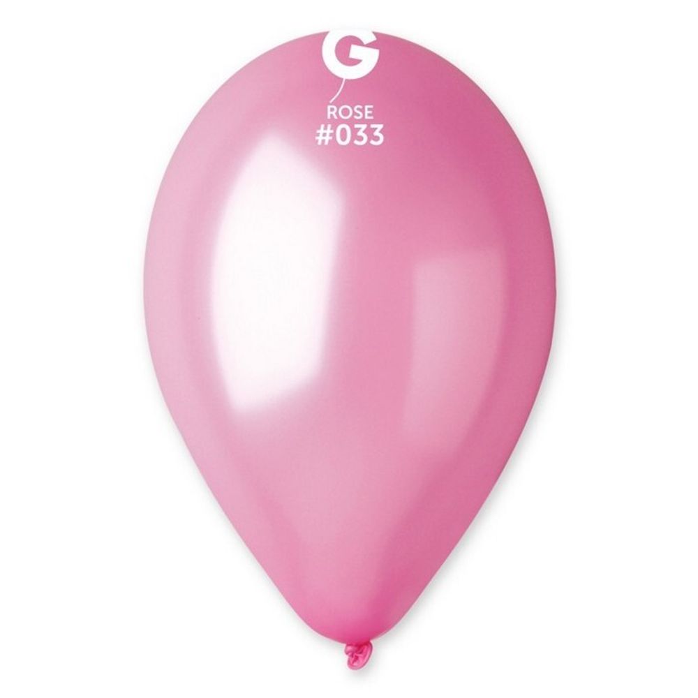 Воздушные шары Gemar, цвет 033 металлик, розовый, 100 шт. размер 5&quot;