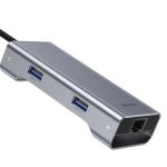 Адаптер Baseus Multi-functional Type-C на USB 3.0 х 3/HD4K/RJ45/PD (Deep Gray)
