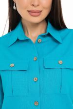 Рубашка Отличная (лён, бирюза) Diolche