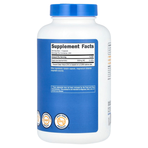 Nutricost, Ниацинамид, 500 мг, 240 капсул