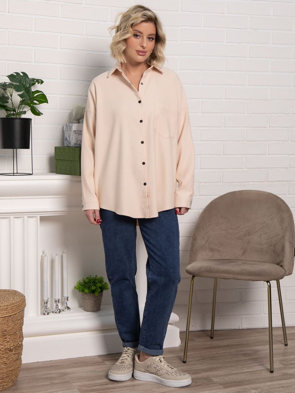 Рубашка Загадочная девушка (бежевая) Б15169-4М LT Collection